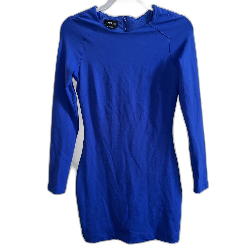 Bebe Royal Blue Long Sleeve Bodycon Dress Size S